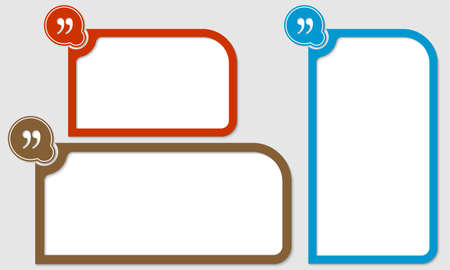 set of three frames for text with quotation marksのイラスト素材