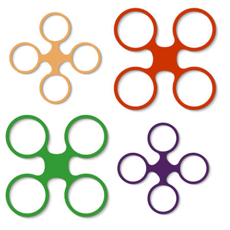 set of four abstract colored objectのイラスト素材