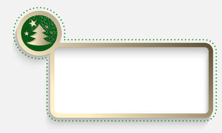 golden text frame with a Christmas motif and falling snowのイラスト素材