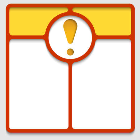 red abstract frames and exclamation markのイラスト素材