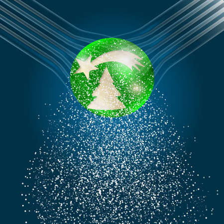 blue background with a Christmas motif and falling snowのイラスト素材