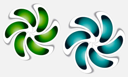 green and blue abstract objectsのイラスト素材