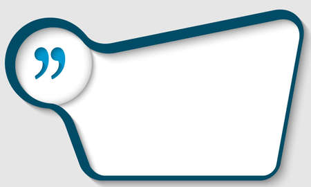 blue text frame with quotation markのイラスト素材