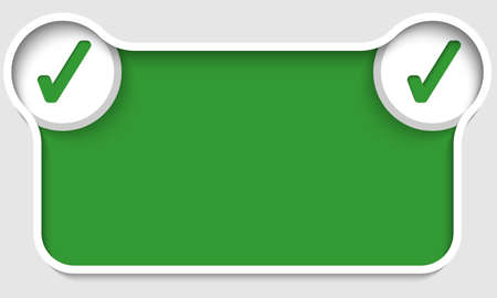 green abstract text box with two check boxesのイラスト素材