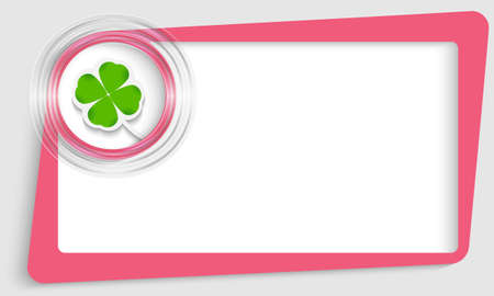 pink abstract text frame and transparent circle with cloverleafのイラスト素材