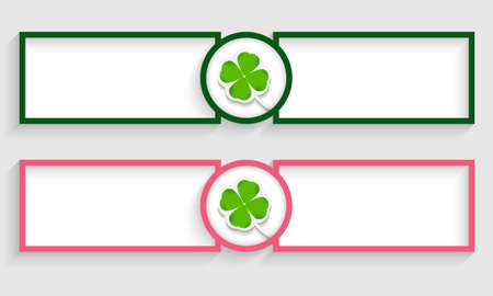 double text boxes with cloverleafのイラスト素材