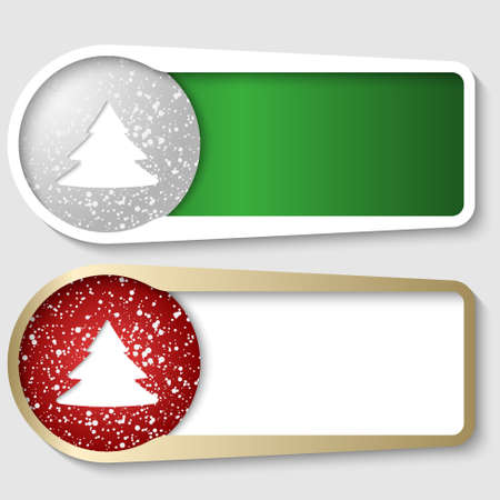 set of two boxes for any text with a Christmas treeのイラスト素材