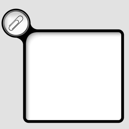 vector text frame with paper clipのイラスト素材