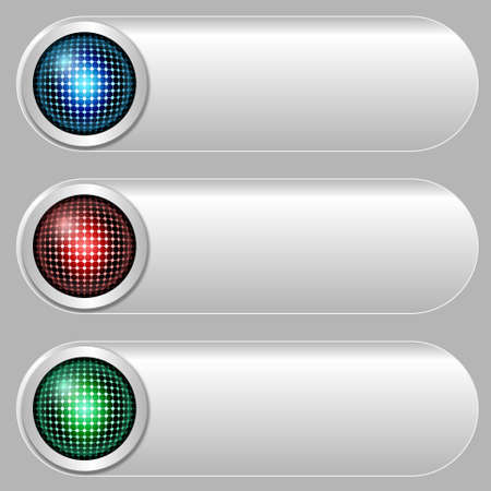 set of three silver buttonsのイラスト素材