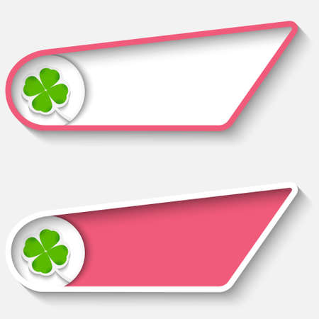 set colored box for text and cloverleafのイラスト素材