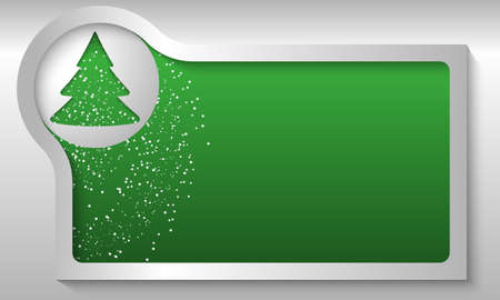 silver text box with a Christmas motif and falling snowのイラスト素材