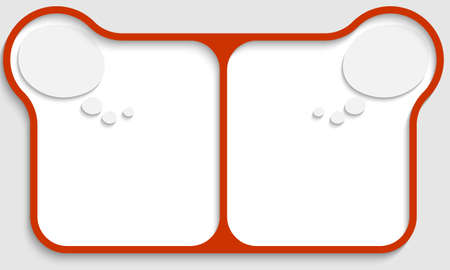 duoble red text box with speech bubbleのイラスト素材