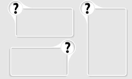 set of three box for any text with question  markのイラスト素材