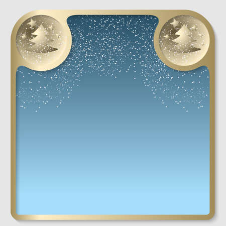 golden text frame with a Christmas themeのイラスト素材