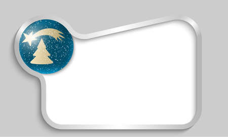 silver text box with a Christmas motifのイラスト素材