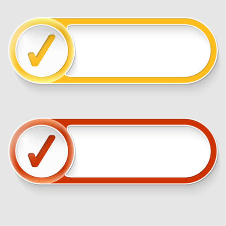 two vector abstract buttons with check boxのイラスト素材