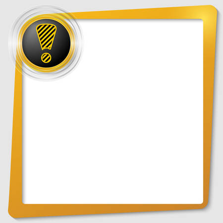 yellow text frame and transparent circles with a exclamation markのイラスト素材