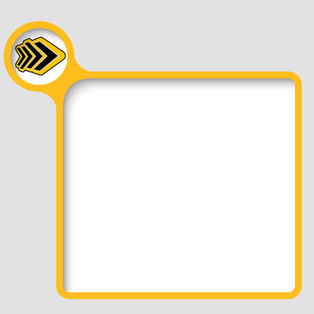 yellow vector text frame with arrowのイラスト素材