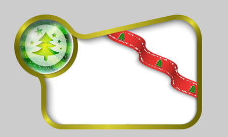 green text box for any text with transparent Christmas treeのイラスト素材