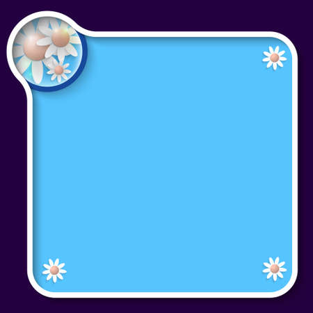 blue text frame and flowers and bubbleのイラスト素材