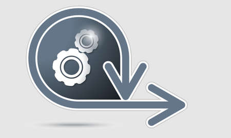 circlular box with two arrows and cogwheelsのイラスト素材