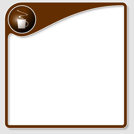 brown frame for any text with cup of coffeeのイラスト素材