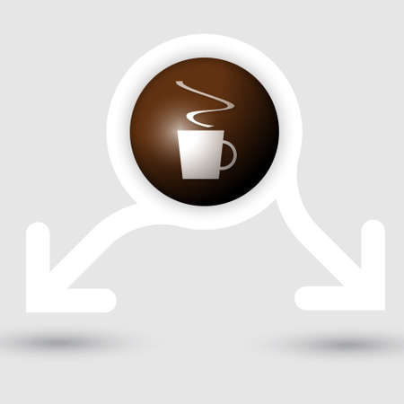 abstract frame with two arrows and cup of coffeのイラスト素材