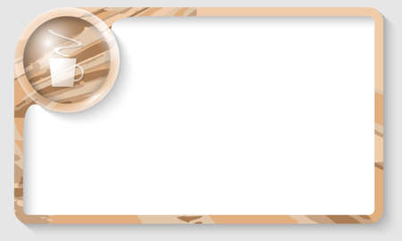 colored text frame for any text with cup of coffeeのイラスト素材