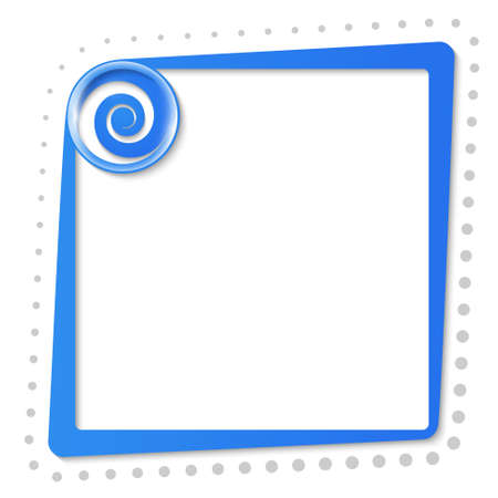 blue text frame with spiral and gray dotsのイラスト素材