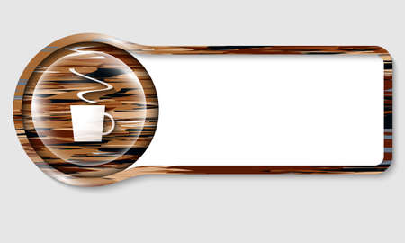 colored text frame for any text and transparent cup of coffeeのイラスト素材