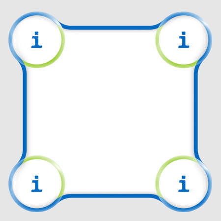 blue text box for any text and info signのイラスト素材