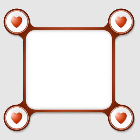 red frame for any text and four heartsのイラスト素材