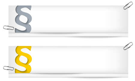 set of two blank banners with paragraphのイラスト素材