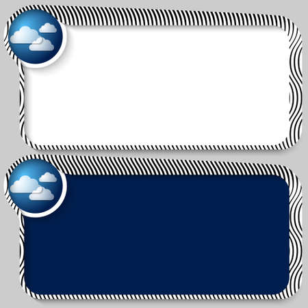 set of two vector text box with pattern and cloudのイラスト素材