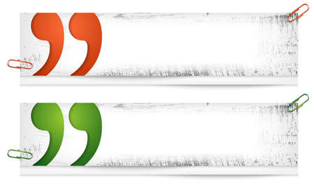 set of two dirty banners with quotation markのイラスト素材