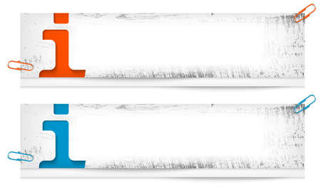 set of two dirty banners with info signのイラスト素材