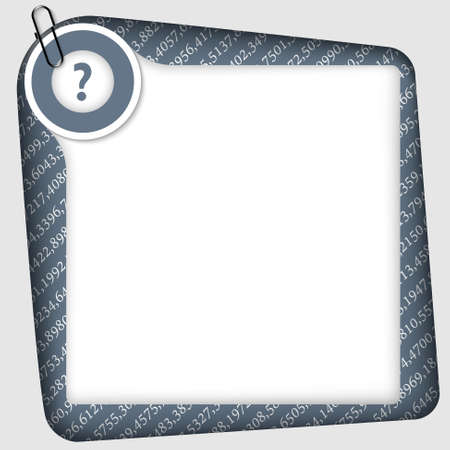 vector frame for inserting text with texture of numbers and question markのイラスト素材