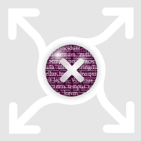 abstract circle with four arrows and ban signのイラスト素材