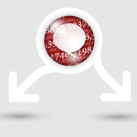 abstract text frame with two arrows texture of numbers and speech bubbleのイラスト素材