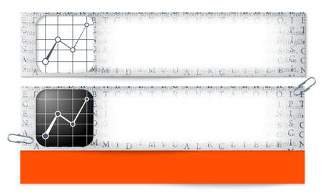 set of two banners with the texture of the letters and chartのイラスト素材