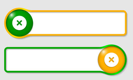 set of two text frame for text with ban signのイラスト素材