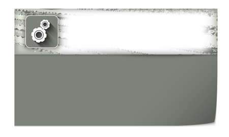 set of two blank banners with cogwheelsのイラスト素材