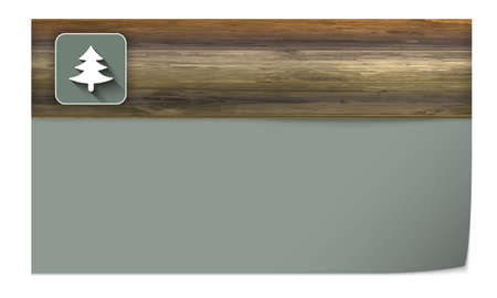blank banner with wood texture and tree iconのイラスト素材