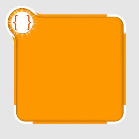 orange abstract text frame for text with square bracketsのイラスト素材