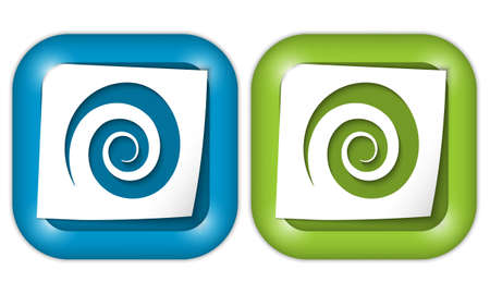 set of two icons with paper and spiralのイラスト素材