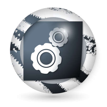 vector abstract icon with paper and cogwheelsのイラスト素材