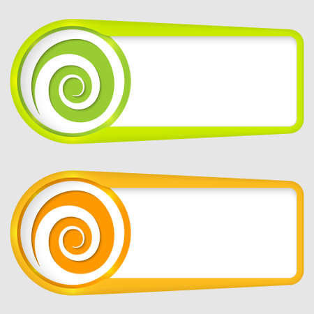 set of two boxes for entering text with spiralのイラスト素材