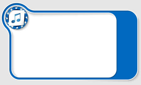 blue  box for text with arrows and music iconのイラスト素材