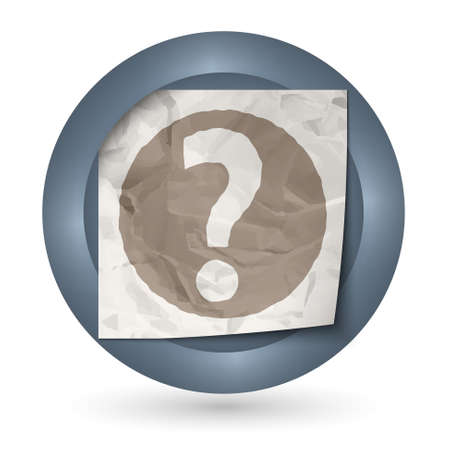 dark abstract icon with crumpled paper and question markのイラスト素材