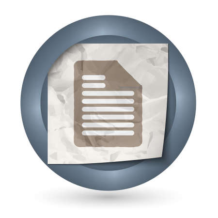dark abstract icon with crumpled paper and document iconのイラスト素材